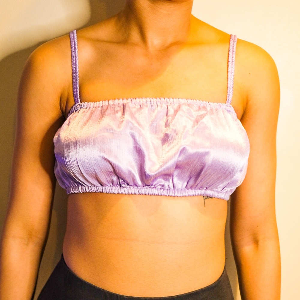 Satin puffy crop top 🦄 with matching mask